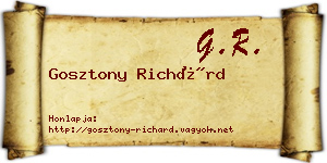 Gosztony Richárd névjegykártya