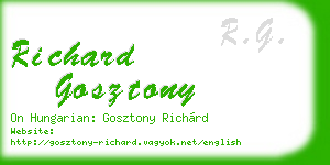 richard gosztony business card