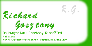 richard gosztony business card